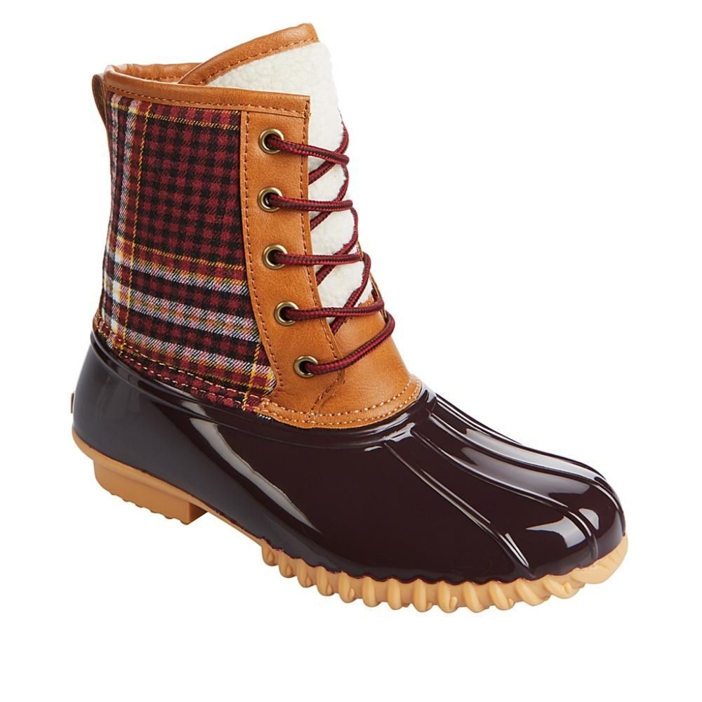 Sporto Bella Waterproof Lace-Up Duck Boot with Zipper